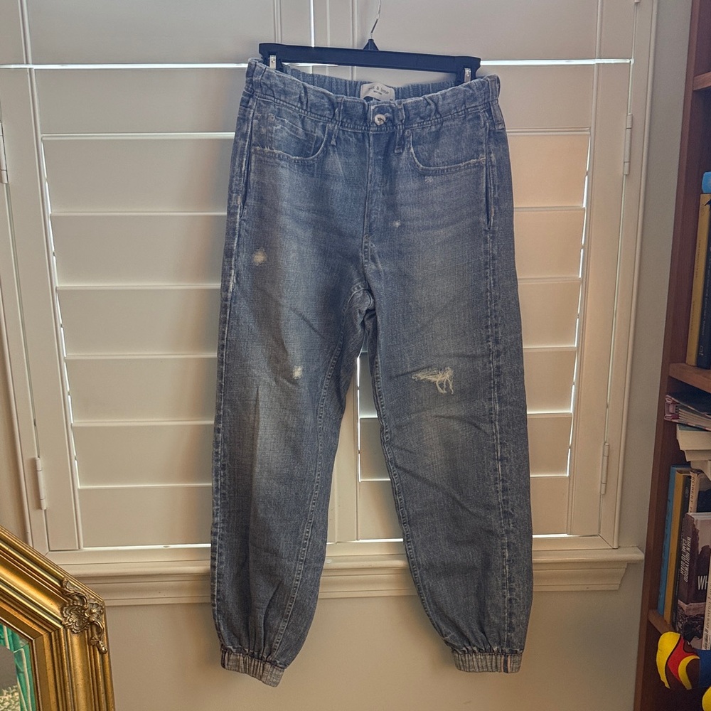 rag & bone Washed Blue Distressed Jogger Jeans